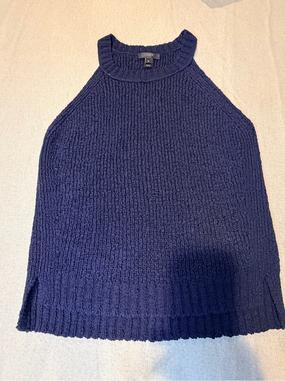 J. Crew Navy Ribbed Halter Tank